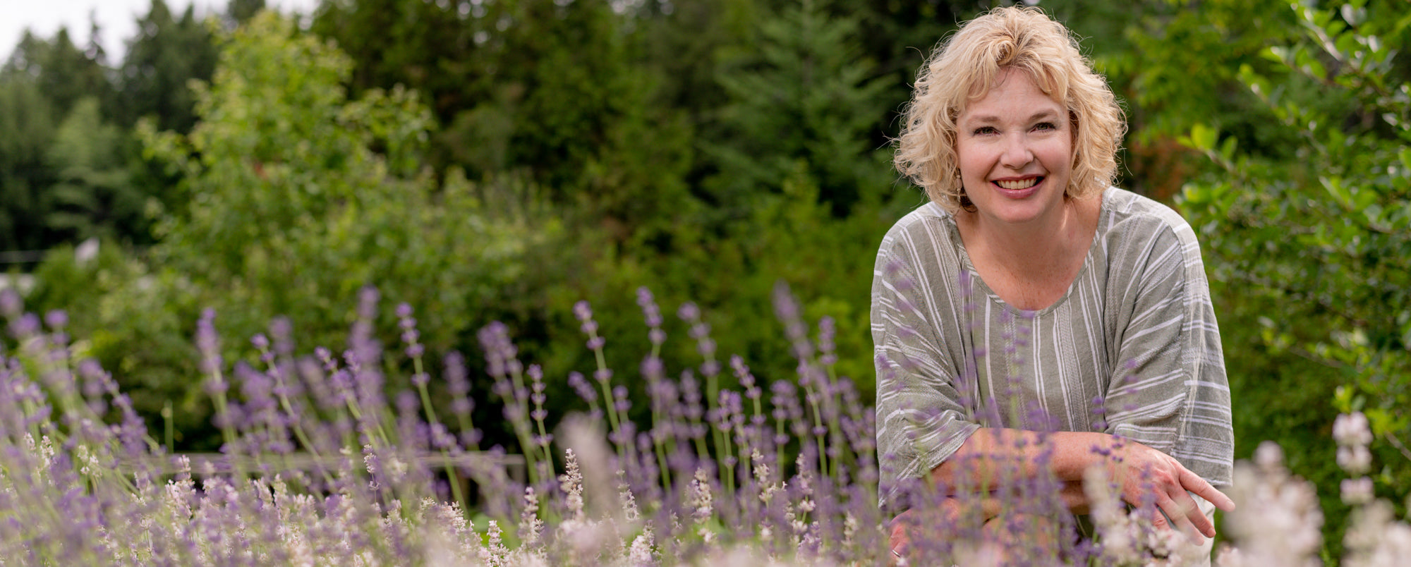 Diane owner of Vermont Lavender in my lavender herb garden