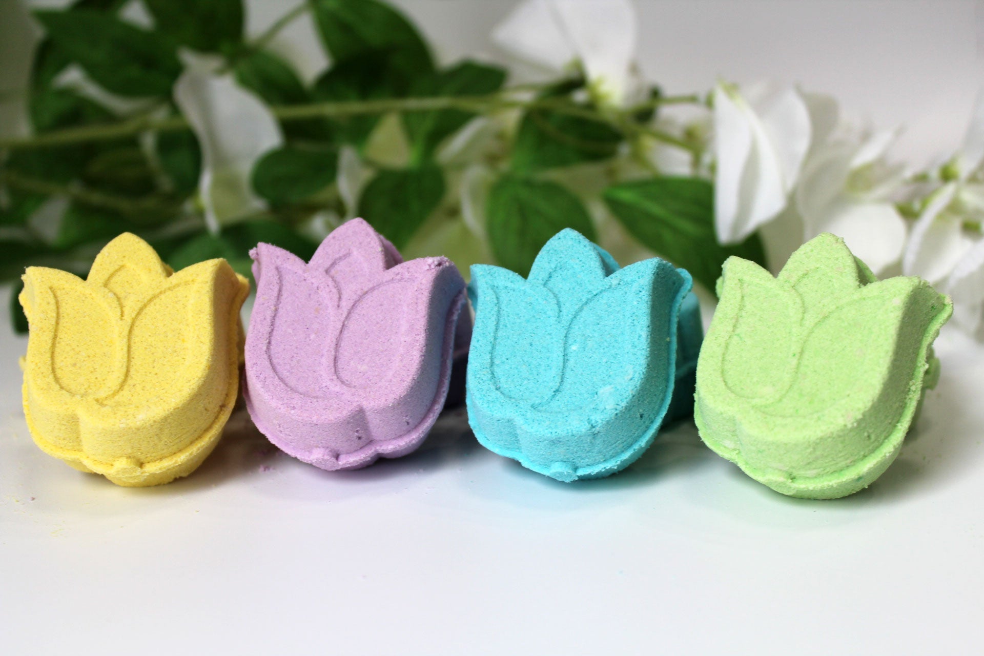 Tulip shower steamers Making Shower Steamers in Winter: 5 Low Humidity Tips & Troubleshooting  blog post by Vermont Lavender