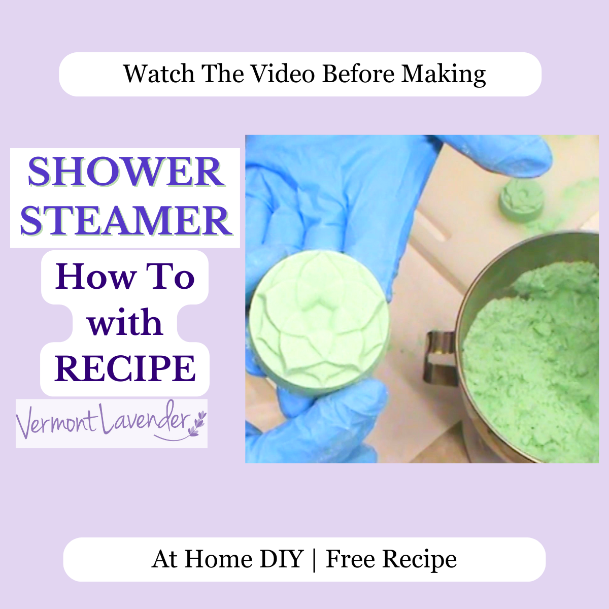 How to make shower steamers shower fizzies at home DIY project by Vermont Lavender