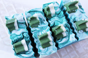 An uplifting clean scent of balsam pine and fraiser fir needle essential oils  top view