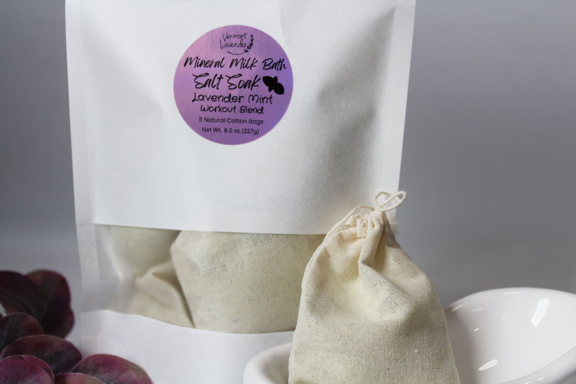 Bath Salts | Mineral Milk Bath | Workout Muscle Soak Blend | Set of 5 by Vermont Lavender