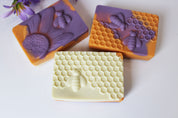 Lavender Orange Zesty Soap | Lavender Orange Essential Oil | Honeycomb Bees rectangular bars by Vermont Lavender