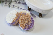 Lavender-chamomile-Oatmilk-Honey-bath-bomb-Mooncake by Vermont Lavender