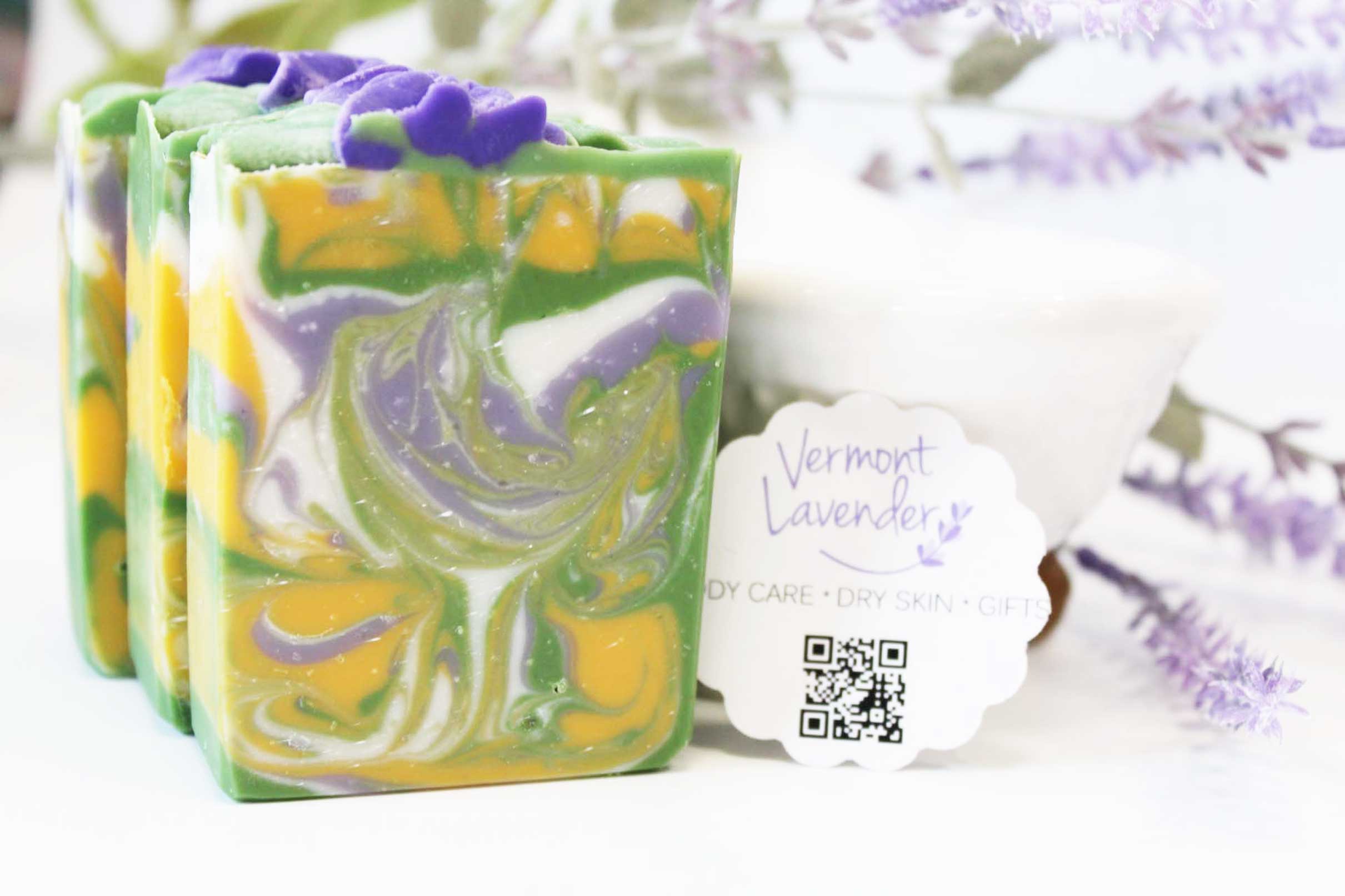 lavender basil herb garden cold process soap by Vermont Lavender LLC