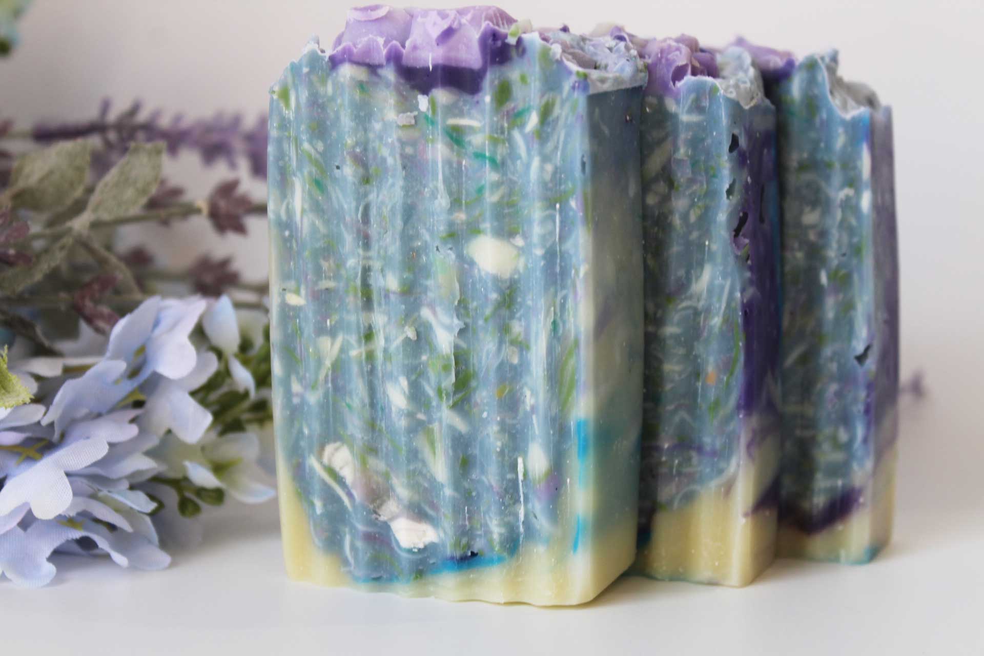 lavender linen confetti style soap bar by Vermont Lavender