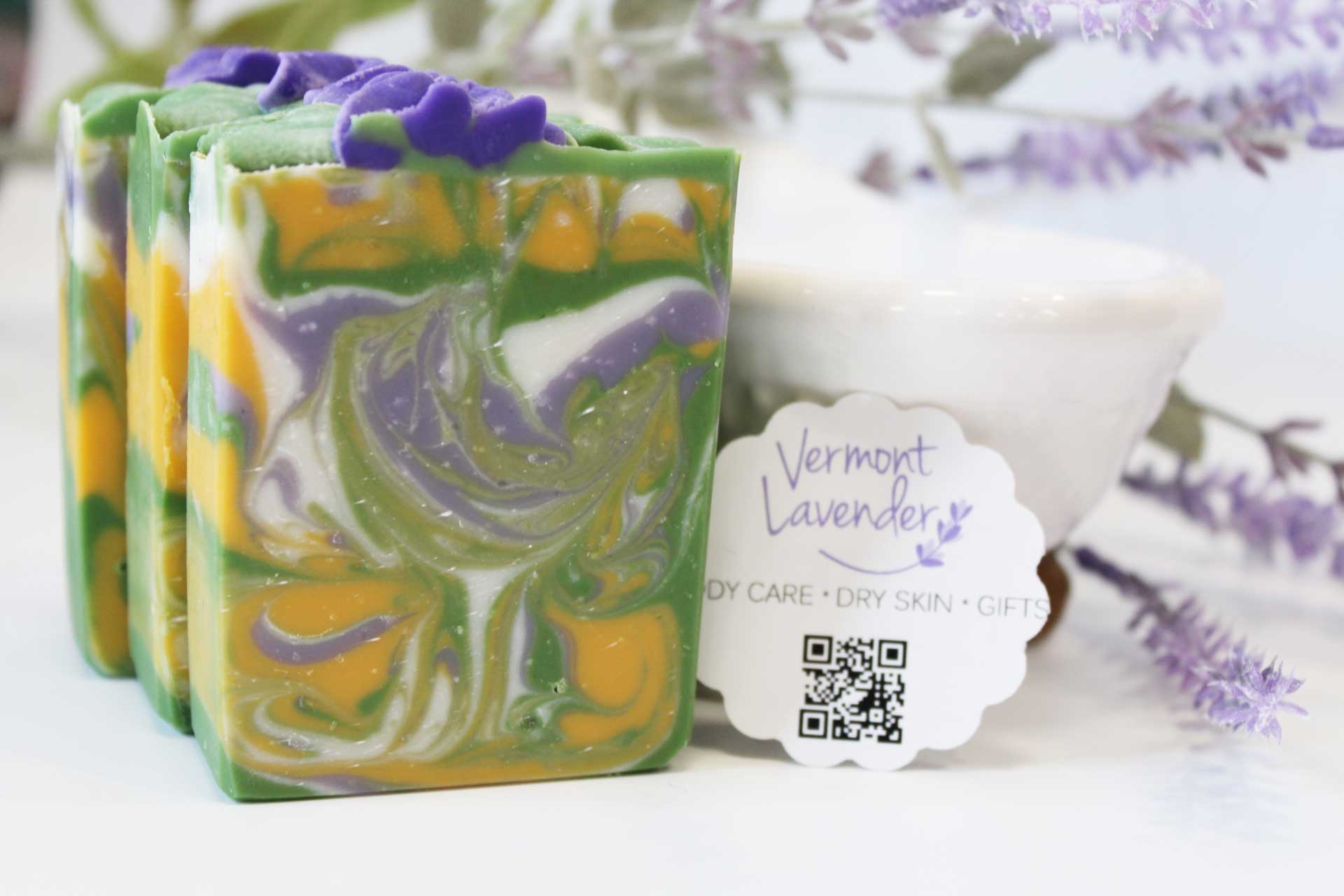 lavender herbal basil soap by Vermont Lavender