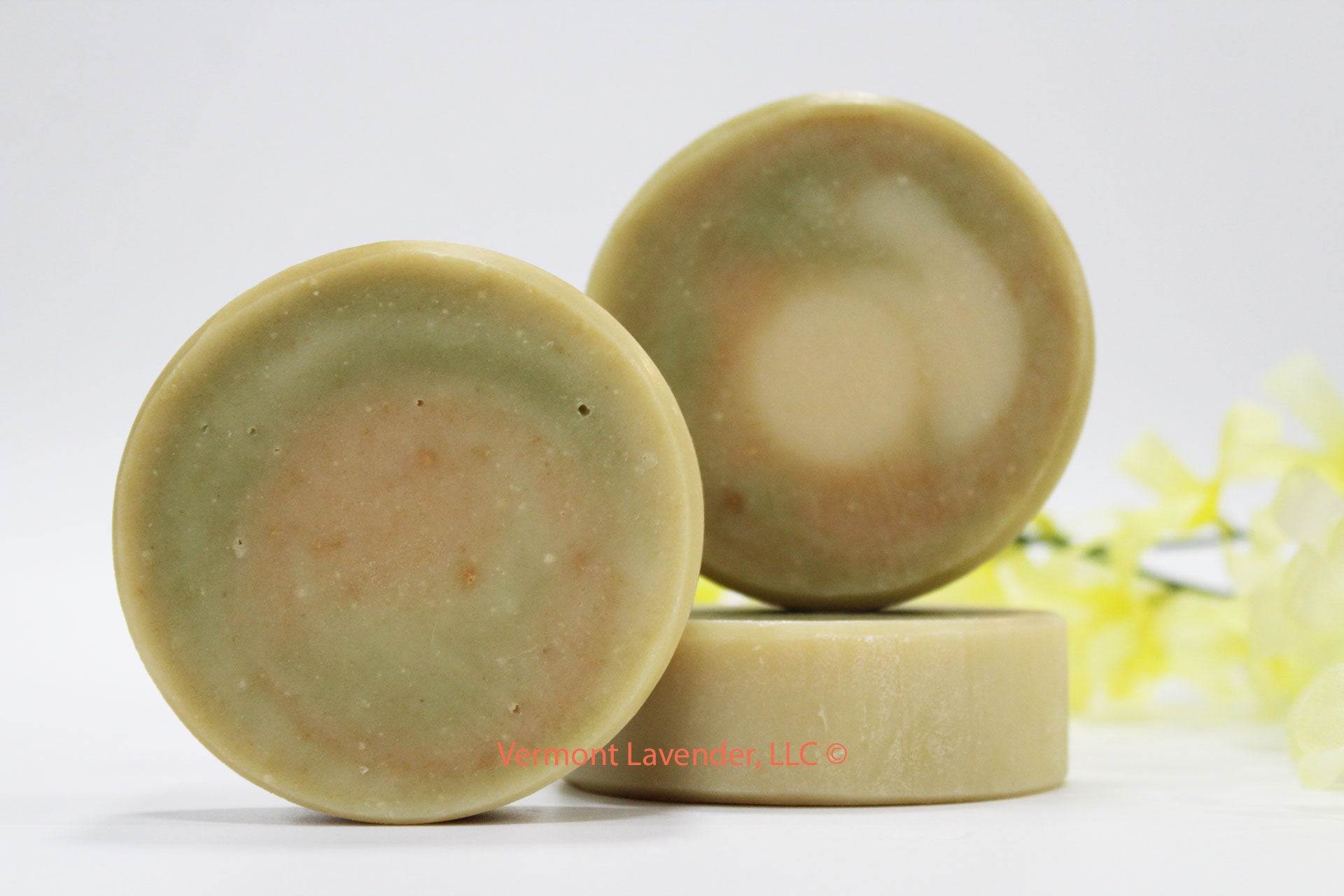 lemon eucalyptus round large soaps by Vermont Lavender