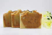 Lemon Exfoliating Soap | Tea Tree | Acne | Gardeners | Mechanics showing 3 soap bars by Vermont Lavender