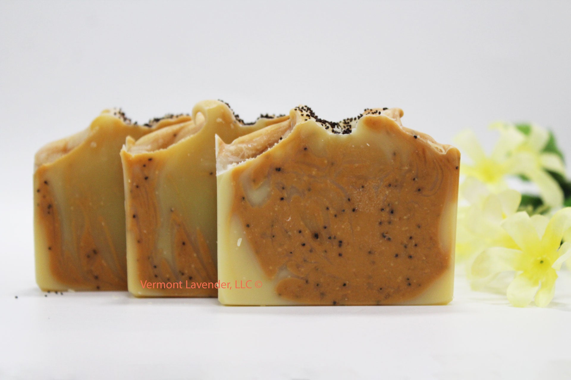Lemon Exfoliating Soap | Tea Tree | Acne | Gardeners | Mechanics showing 3 soap bars by Vermont Lavender