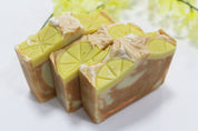 Lemongrass Citrus Soap | Clean and Fresh | Lemons on Top  by Vermont Lavender top design lemon soap embeds
