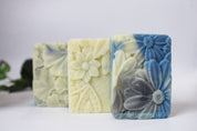 Sedona mountain woodsy blue activated charcoal handmade soap by Vermont Lavender small bar