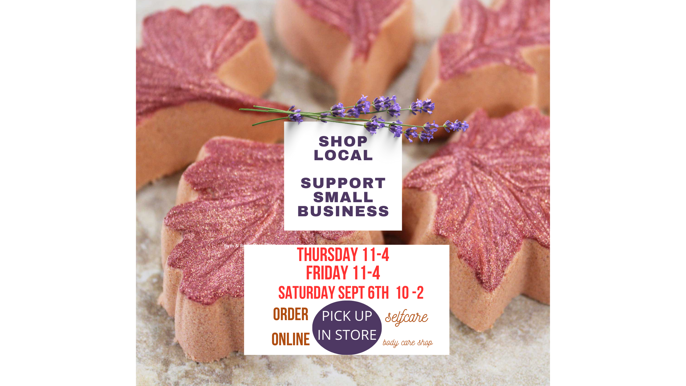 shop local small business maple leaves shower steamers by Vermont Lavender mobile