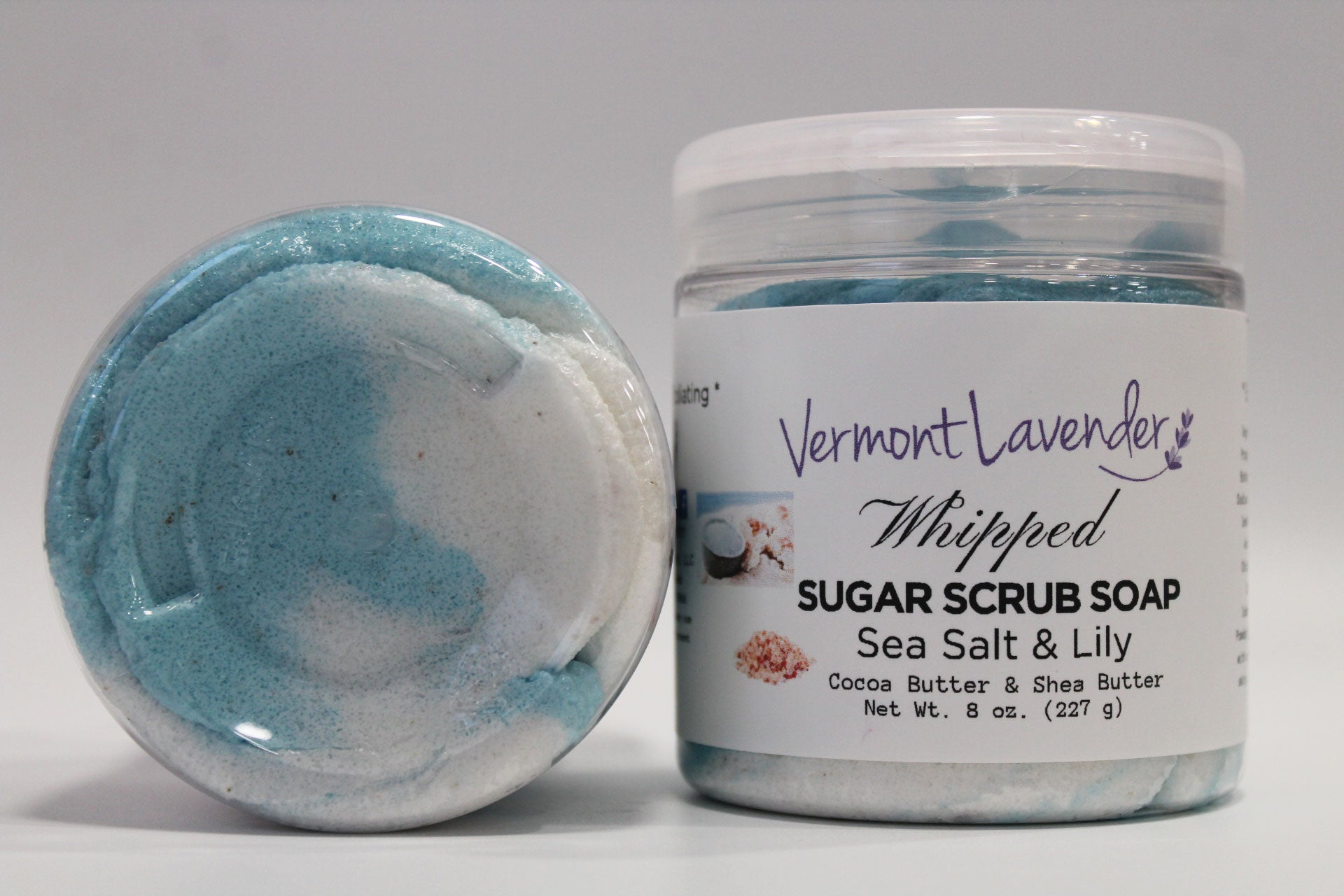 Sugar scrub Sea salt and lily size  8 oz by Vermont Lavender