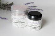 Sugar-scrub-foaming-soap-lavender-coconut-oil-shea-butter-by-Vermont-Lavender-2-oz and 4 oz