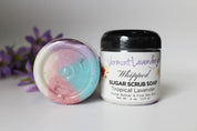 Sugar scrub foaming soap tropical cocoa butter and fine sea salt by Vermont Lavender 4 oz and 2 oz