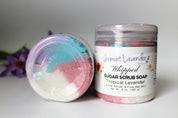 Sugar scrub foaming soap tropical cocoa butter and fine sea salt by Vermont Lavender 4 oz and 4 oz