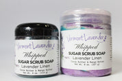 Sugar Scrub | Whipped Foaming Soap Scrub | Lavender Linen Cocoa Butter 4 oz and 8 oz