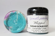 Sugar Scrub | Whipped Foaming Soap Scrub | Lavender Linen Cocoa Butter 4 oz 
