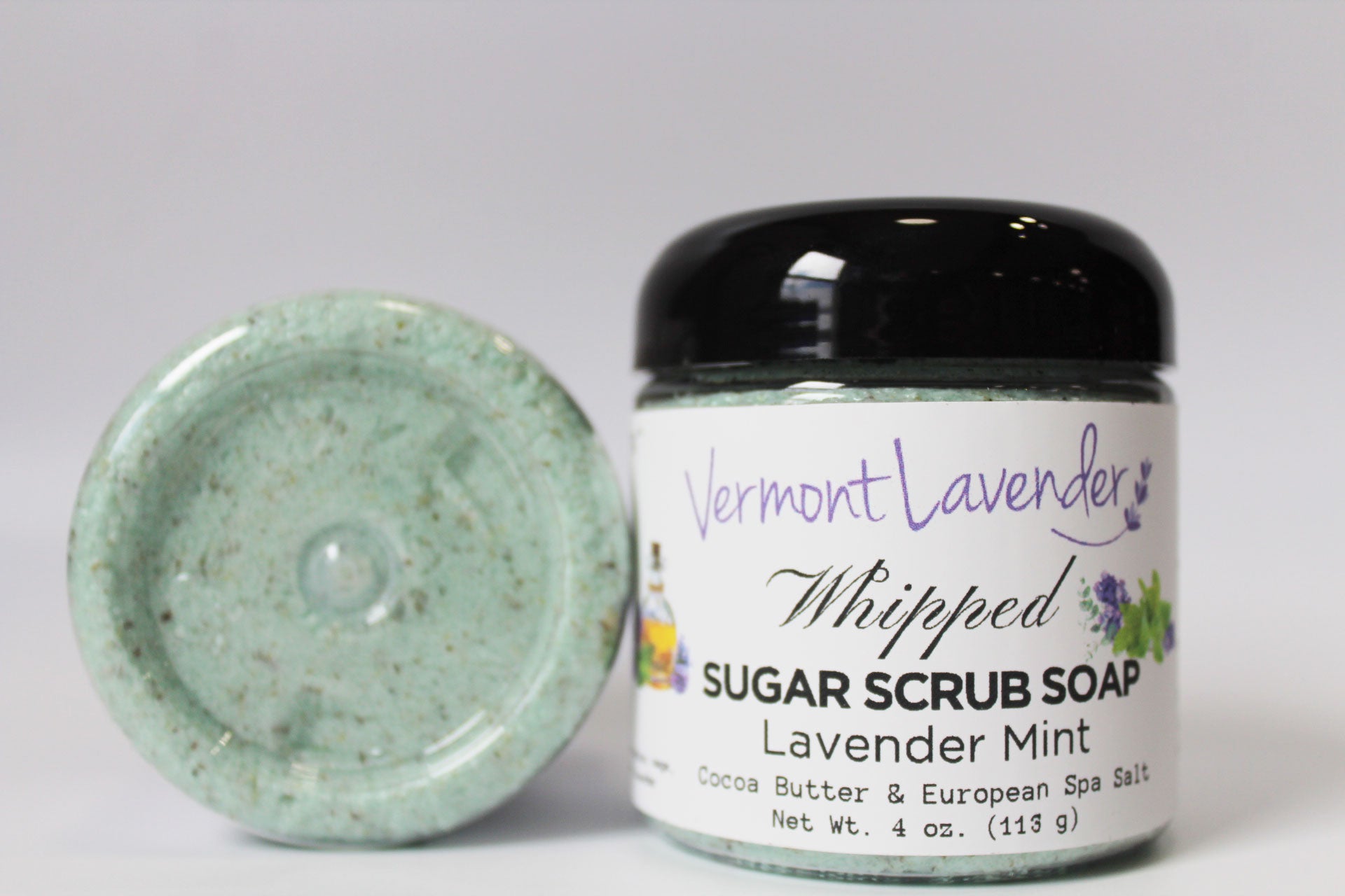 Sugar Scrub | Whipped Foaming Soap Scrub | Lavender Mint Cocoa Butter | Body Polish 4 oz