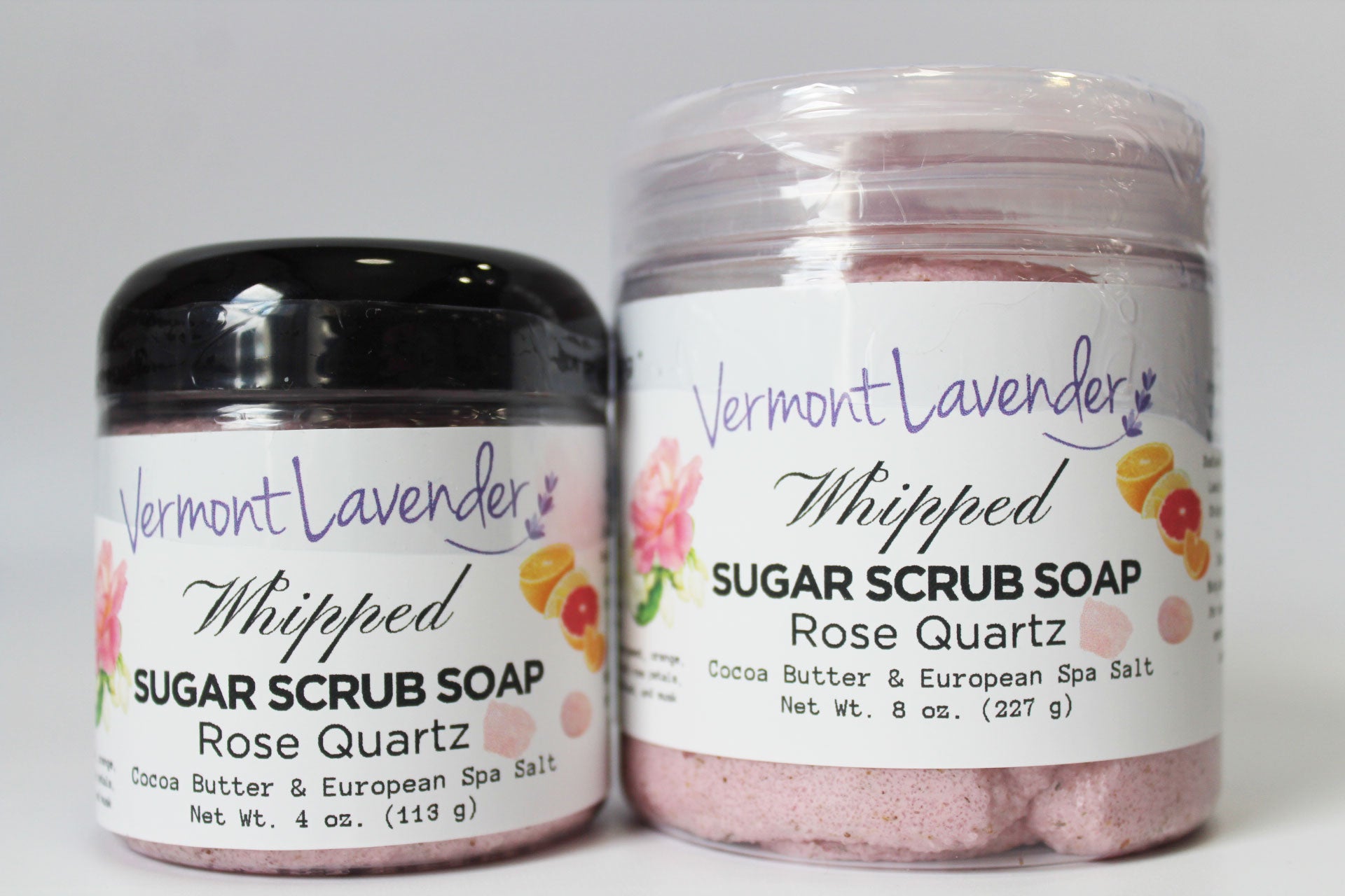 Sugar Scrub | Whipped Foaming Soap Scrub | Rose Quartz Cocoa Butter  4 oz and 8 oz