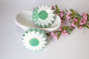 Bath Bomb | Rosemary Peppermint | Epsom Salt | Sunflower Green/White 