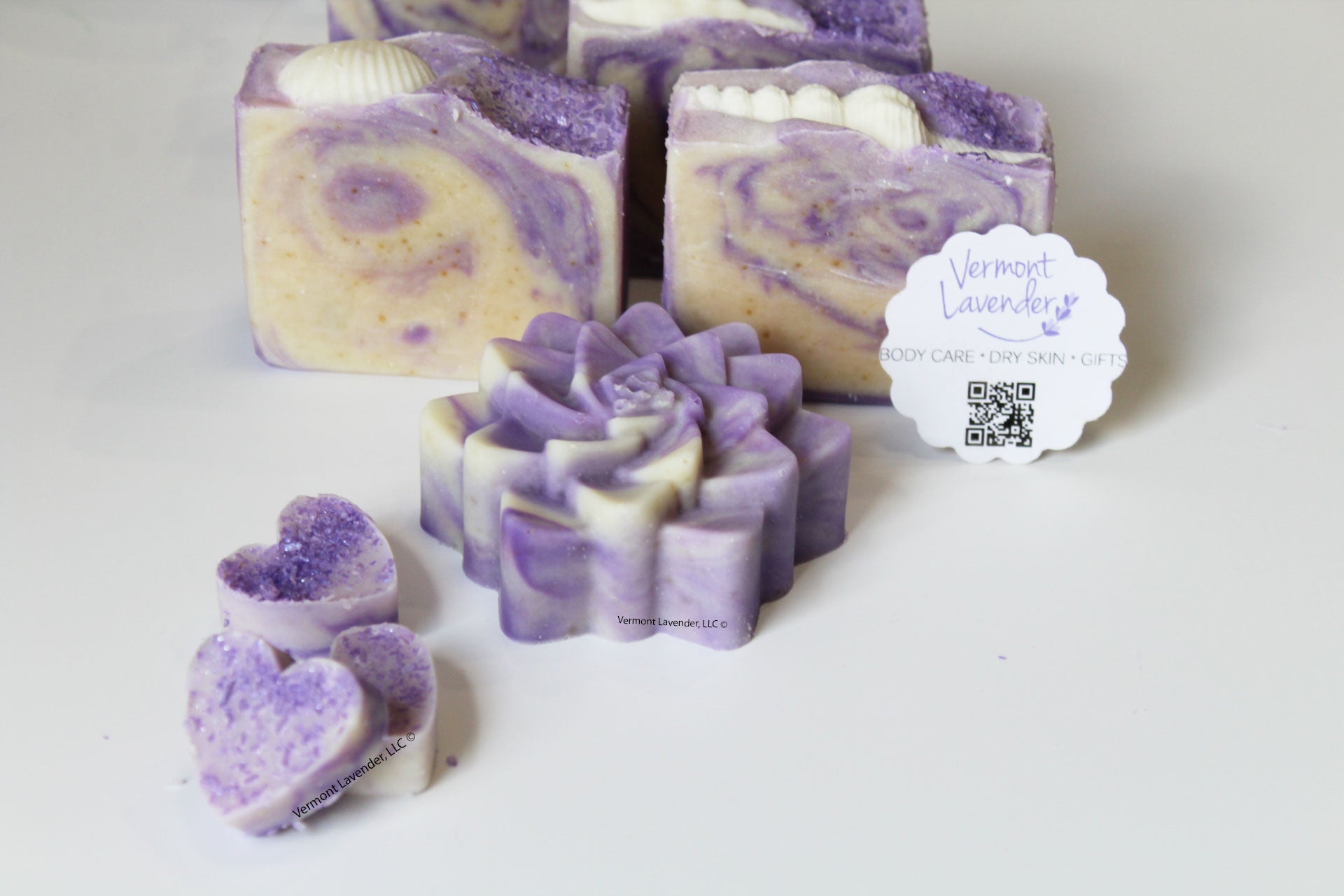 Lavender goat milk Dead sea salt soap bars by Vermont Lavender variety sizes