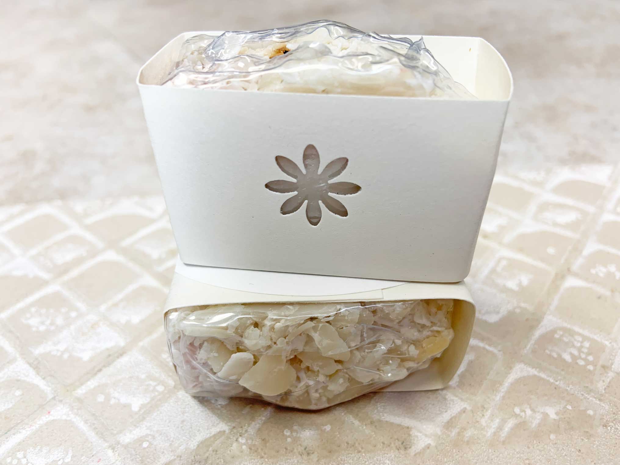 Biscotti Soaps | Almond Cookie Soap | Oat Crumble Top | Flower Cut Out front view