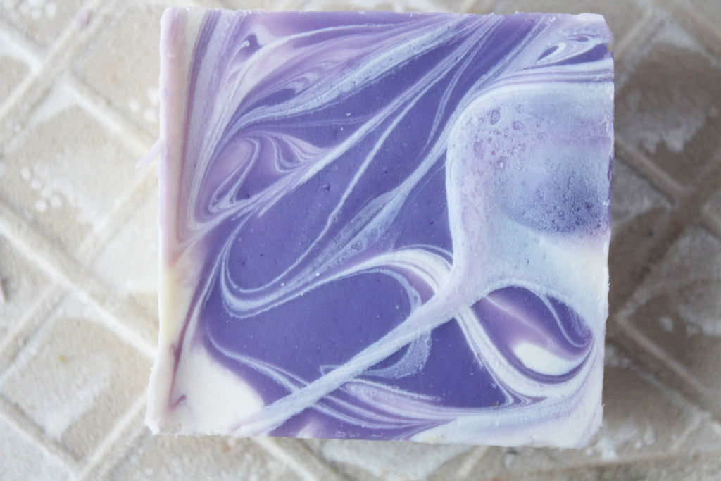 Back of soap bar Hand soap lavender goat milk honey bee design
