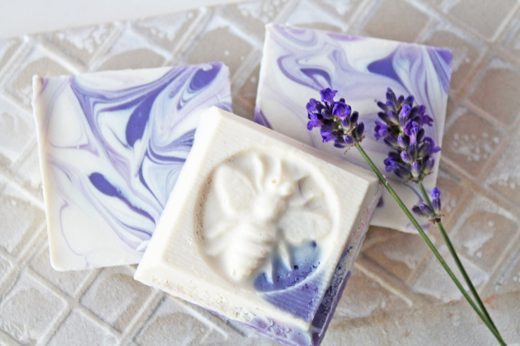 Hand soaps lavender goat milk honey bee design
