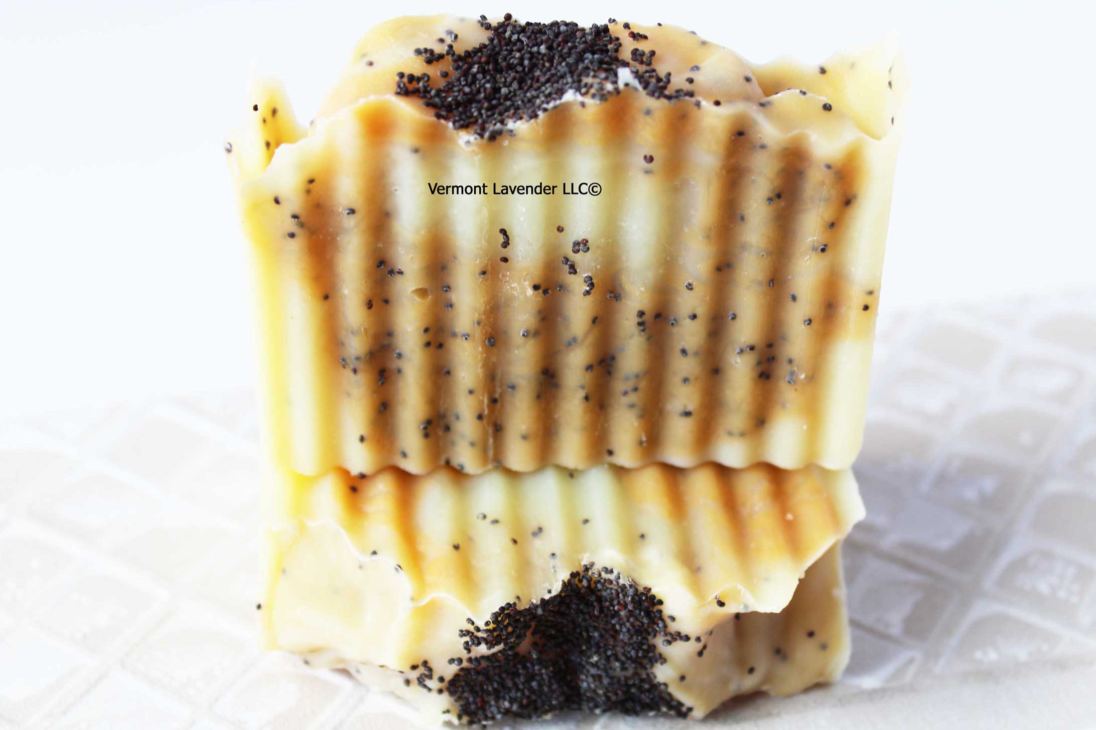Lemon poppy handmade soap